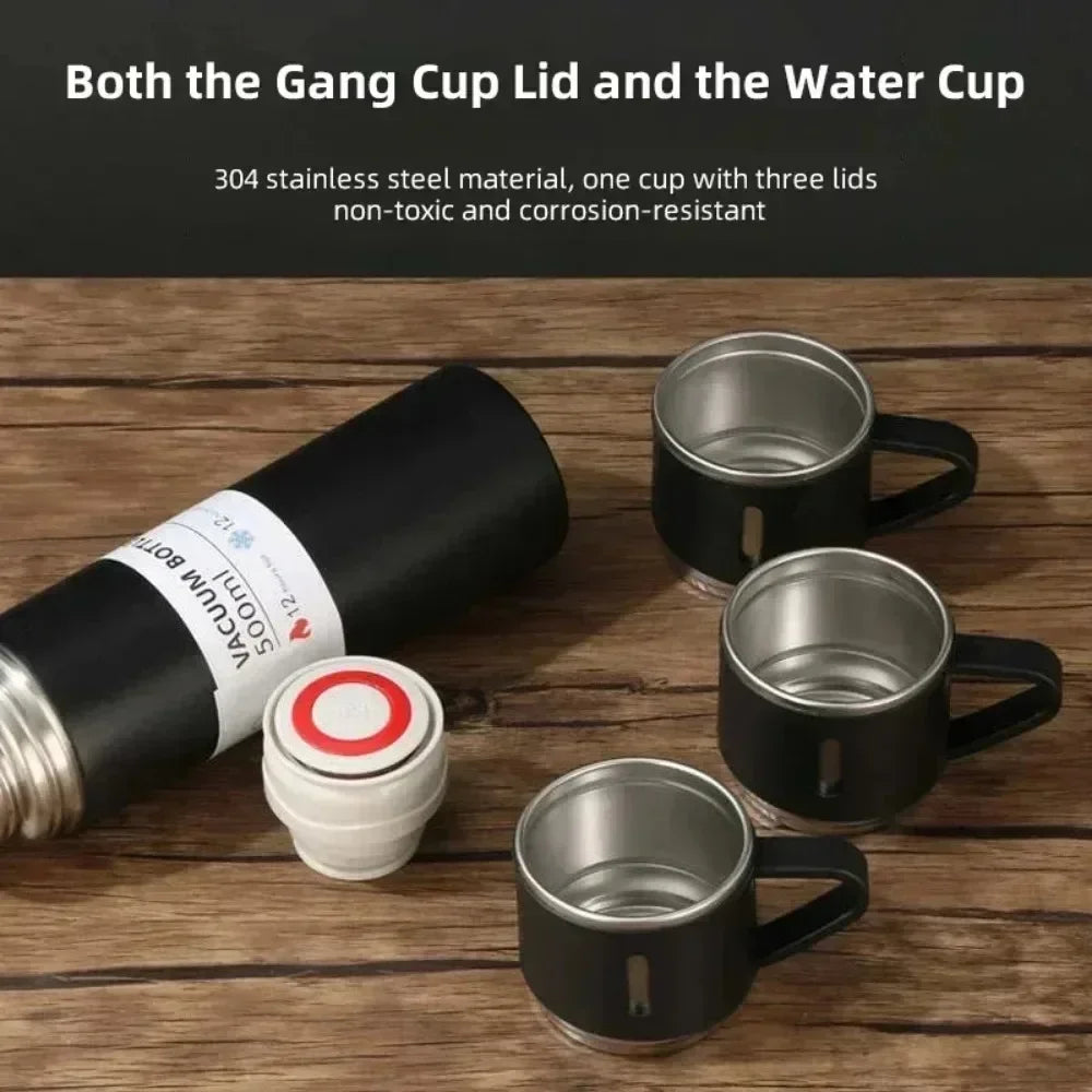 Elite Stainless Steel Vacuum Insulated Bottle & Coffee Mug Set – 500ml