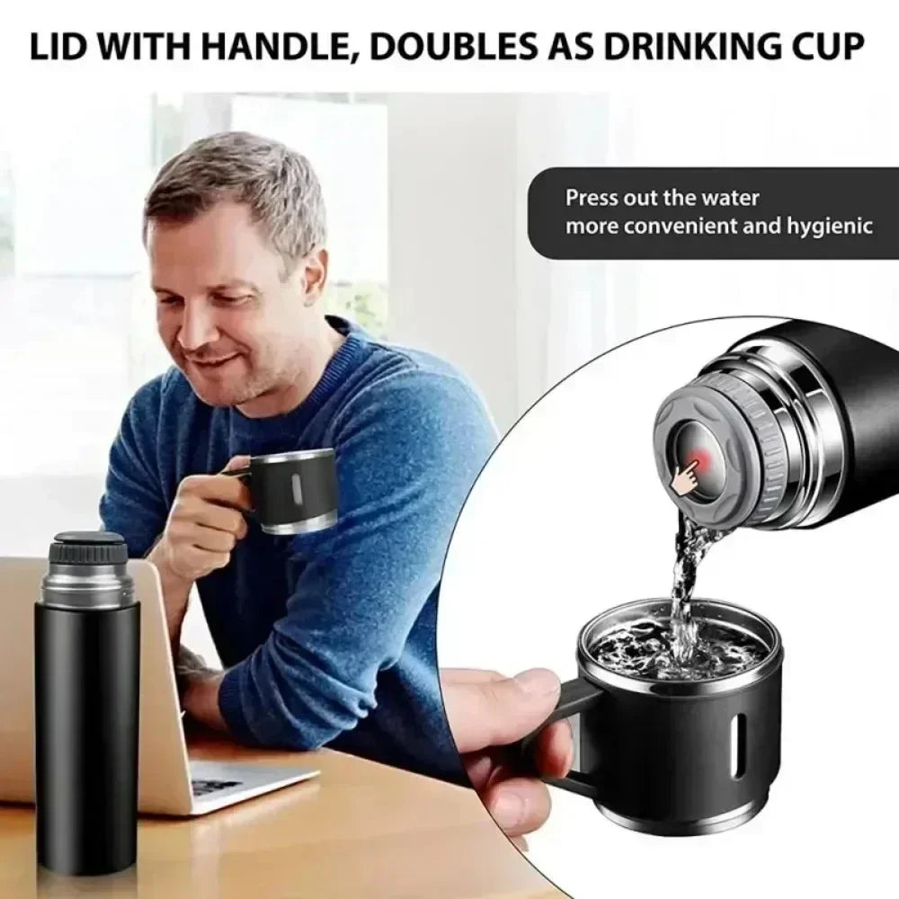 Elite Stainless Steel Vacuum Insulated Bottle & Coffee Mug Set – 500ml